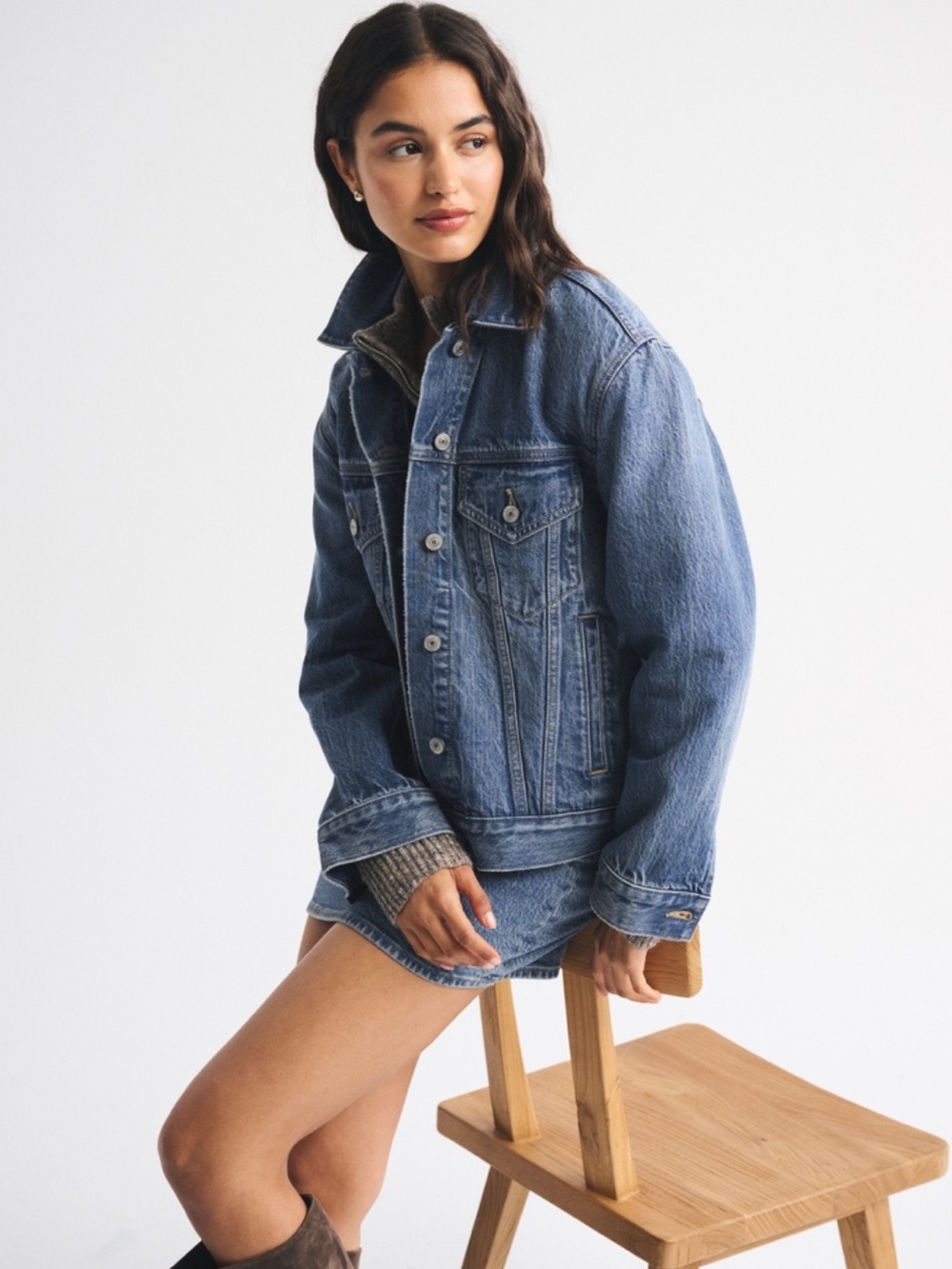 Abercrombie & Fitch Medium Blue Denim Jacket